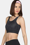 Zelocity Medium Impact Moisture Wicking Sports Bra with Removable Padding - Volcanic Ash — thumbnail 3